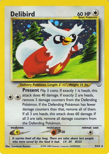 POKEMON DELIBIRD 5 / 64 UNLIMITED HOLO RARE NEO REVELATION - NEAR MINT