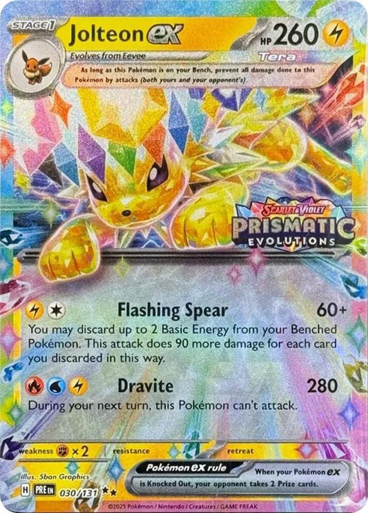 POKEMON JOLTEON EX 30 / 131 PRISMATIC EVOLUTIONS STAMP PROMO - SEALED