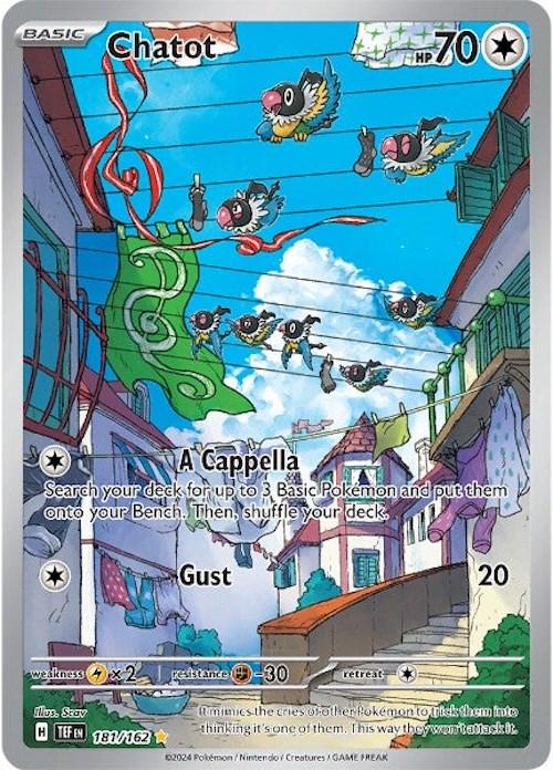 POKEMON CHATOT 181 / 162 TEMPORAL FORCES IR ILLUSTRATION RARE HOLO - NEAR MINT (NM)