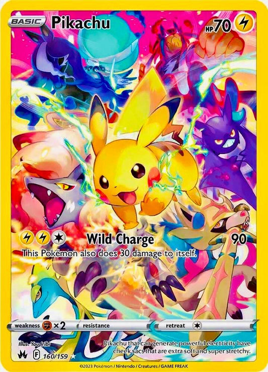 POKEMON PIKACHU 160 / 159 CROWN ZENITH SECRET RARE HOLO - NEAR MINT