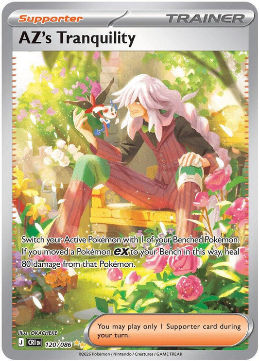 POKEMON AZ'S TRANQUILITY 120 / 086 CHAOS RISING SIR SPECIAL ILLUSTRATION RARE HOLO - NEAR MINT (NM)