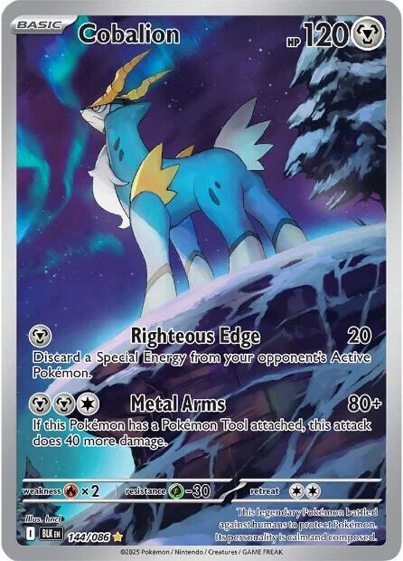POKEMON COBALION 144 / 86 BLACK BOLT ILLUSTRATION RARE - NEAR MINT