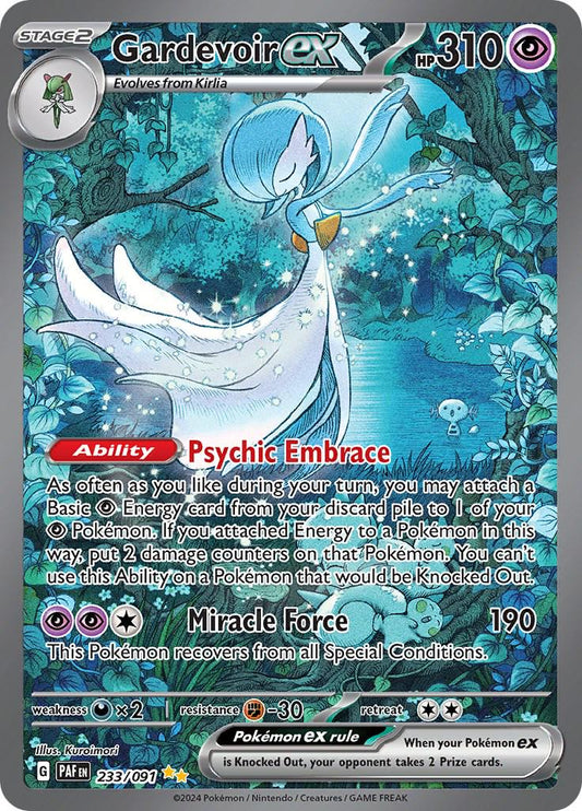 POKEMON GARDEVOIR EX 233 / 091 PALDEAN FATES SIR SPECIAL ILLUSTRATION RARE - NEAR MINT