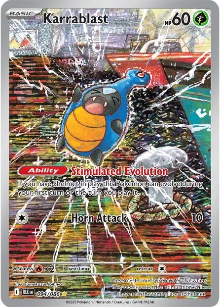 POKEMON KARRABLAST 94 / 86 BLACK BOLT ILLUSTRATION RARE - NEAR MINT