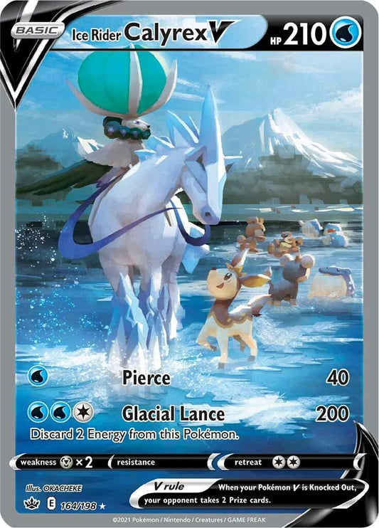 POKEMON ICE RIDER CALYREX V 164 / 198 CHILLING REIGN ALTERNATE ART ULTRA RARE - NEAR MINT