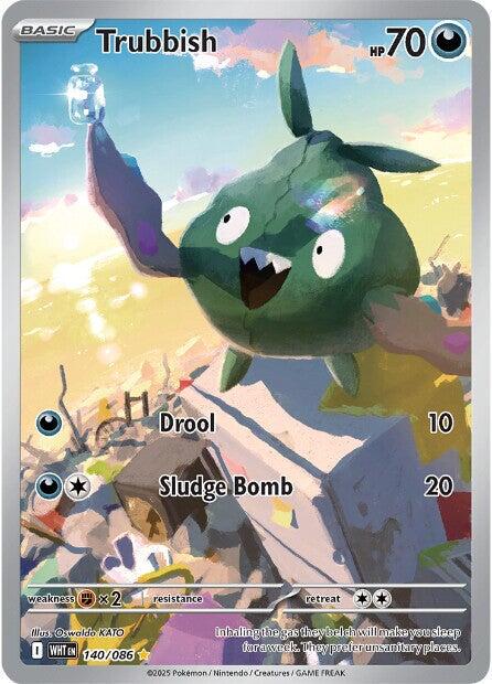 POKEMON TRUBBISH 140 / 086 SV WHITE FLARE IR ILLUSTRATION RARE HOLO - NEAR MINT (NM)