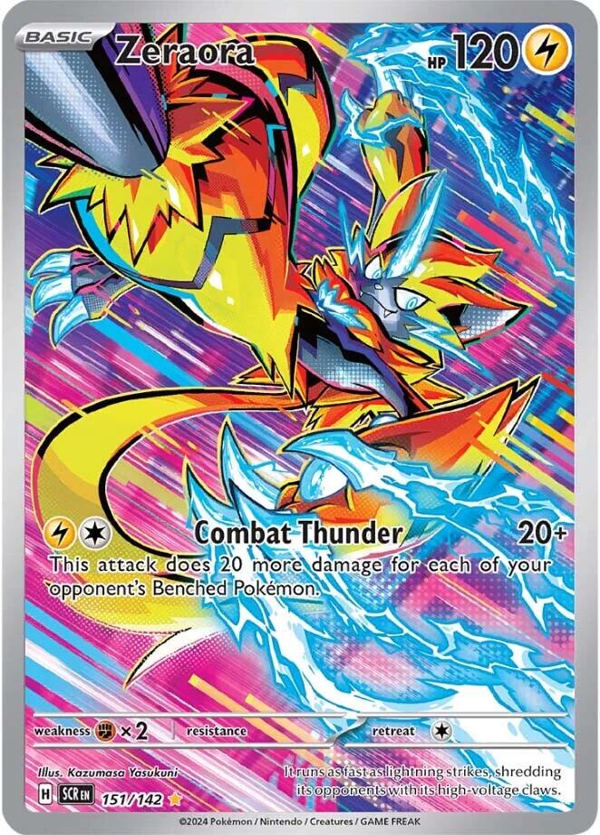 POKEMON ZERAORA 151/142 STELLAR CROWN IR ILLUSTRATION RARE HOLO - NEAR MINT (NM)