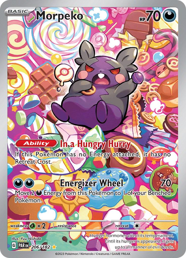 POKEMON MORPEKO 206/182 SV PARADOX RIFT IR ILLUSTRATION RARE HOLO - NEAR MINT (NM)