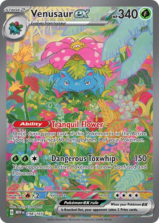POKEMON VENUSAUR EX 198 / 165 SIR SCARLET & VIOLET 151 SINGLE - NEAR MINT