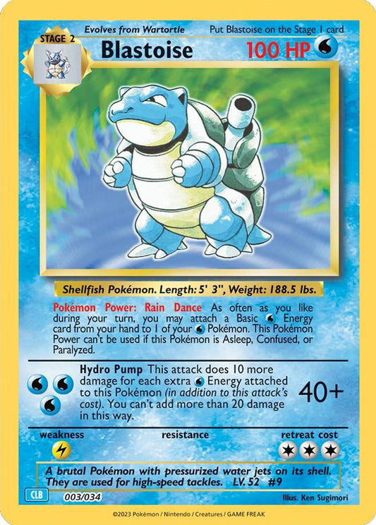 POKEMON BLASTOISE 003 / 034 CLB CLASSIC COLLECTION BLASTOISE DECK 2023 HOLO - NEAR MINT (NM)