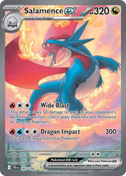 POKEMON SALAMENCE EX 187 / 159 JOURNEY TOGETHER SIR SPECIAL ILLUSTRATION RARE - NEAR MINT