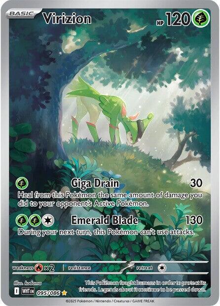 POKEMON VIRIZION 95 / 86 WHITE FLARE ILLUSTRATION RARE - NEAR MINT