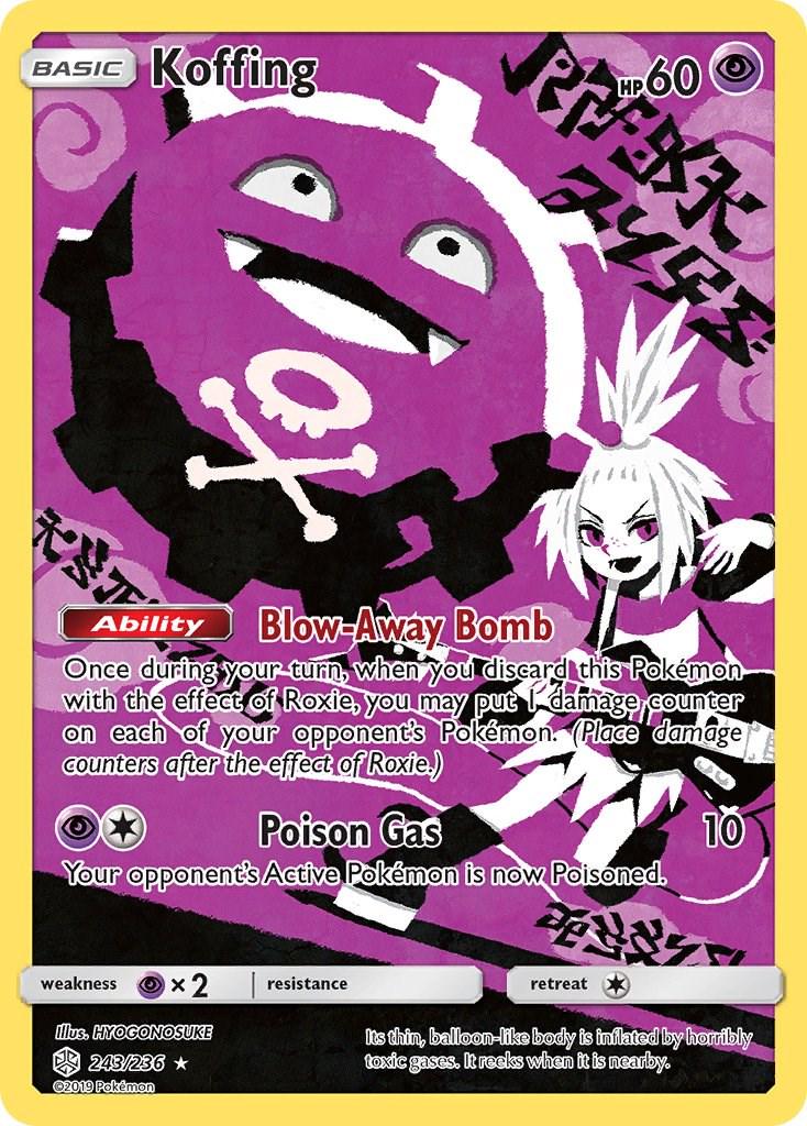 POKEMON KOFFING 242/236 SM COSMIC ECLIPSE SECRET RARE FULL ART HOLO - NEAR MINT (NM)