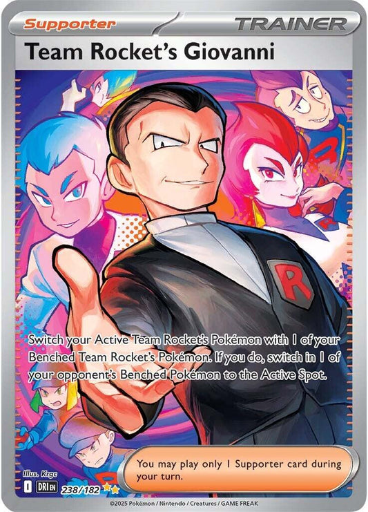 POKEMON TEAM ROCKET'S GIOVANNI 238 / 182 DESTINED RIVALS SIR SPECIAL ILLUSTRATION RARE  - NEAR MINT