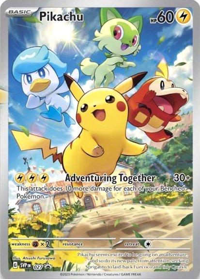 POKEMON PIKACHU #27 SVP027 SV BLACK STAR PROMO HOLO - NEAR MINT (NM)