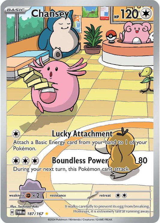 POKEMON CHANSEY 187 / 167 TWILIGHT MASQUERADE IR ILLUSTRATION RARE - NEAR MINT