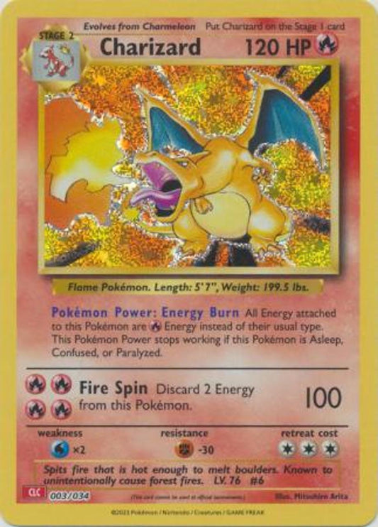 POKEMON CHARIZARD 003 / 034 CLC CLASSIC COLLECTION CHARIZARD DECK 2023 SINGLE - NEAR MINT