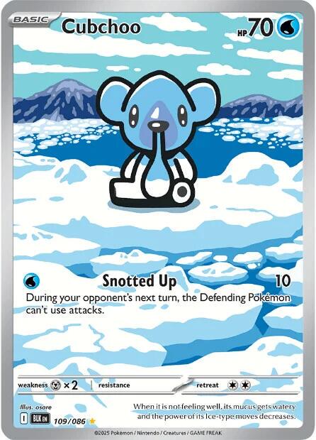 POKEMON CUBCHOO 109 / 086 SV BLACK BOLT IR ILLUSTRATION RARE HOLO - NEAR MINT (NM)