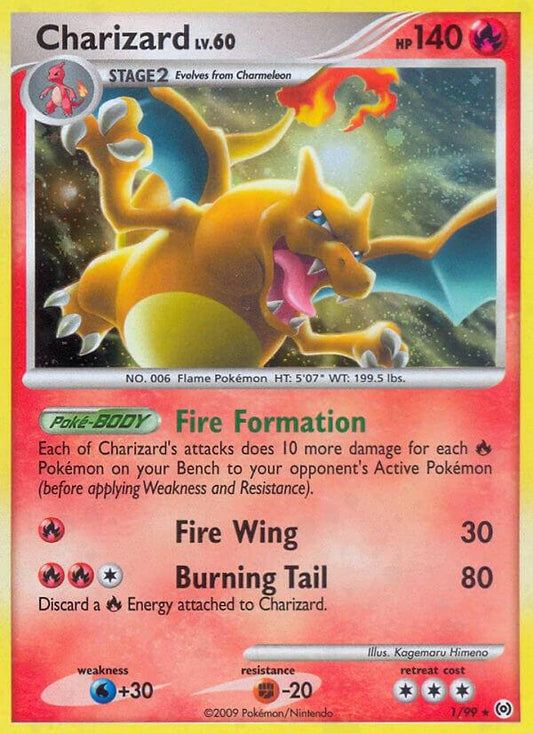 POKEMON CHARIZARD 1 / 99 ARCEUS HOLO - LIGHTLY PLAYED