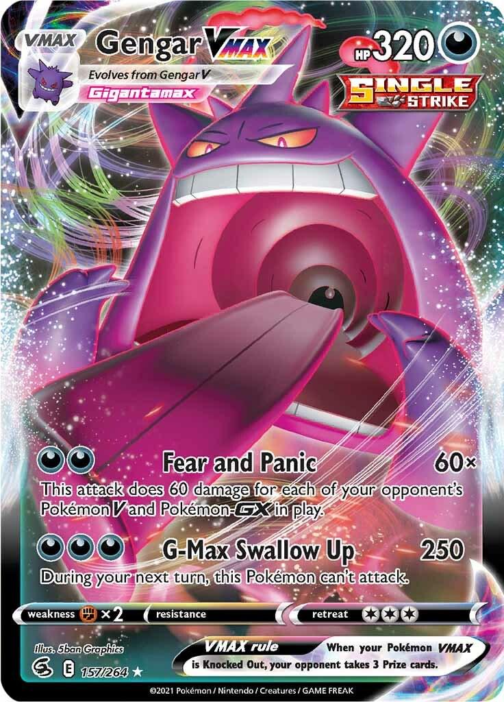 POKEMON GENGAR VMAX 157 / 264 SWSH FUSION STRIKE ULTRA RARE - NEAR MINT
