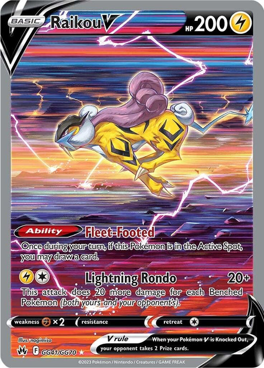 POKEMON RAIKOU V GG41 / GG70 CROWN ZENITH GALARIAN GALLERY ULTRA RARE - NEAR MINT (NM)