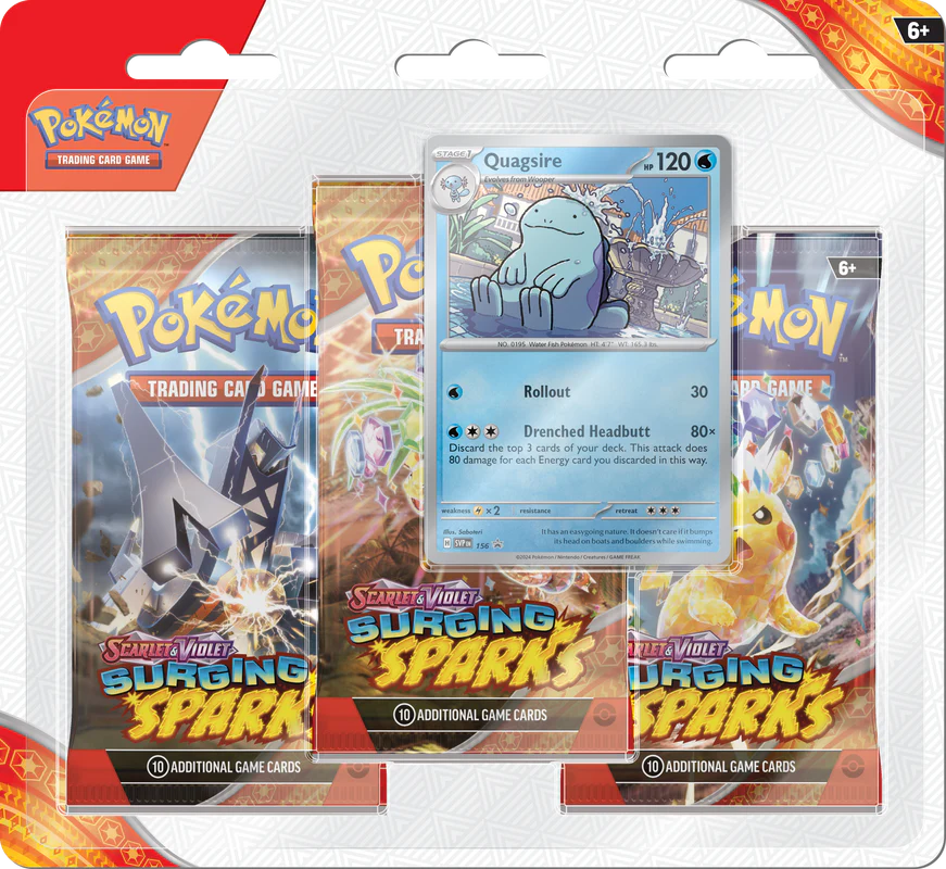 Pokemon SV8 Surging Sparks 3pk Blister