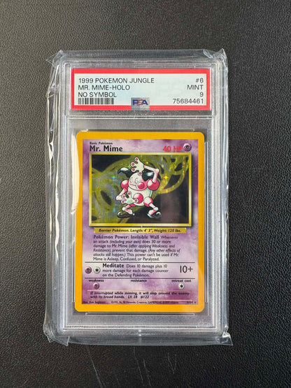 1999 POKEMON JUNGLE #1 - #16 SET OF HOLO NO SYMBOL MISPRINT (14 x PSA 9, 2 x PSA 8)