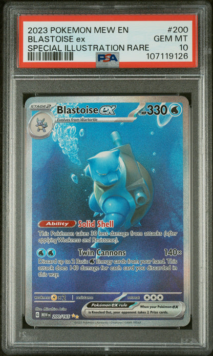 2023 POKEMON MEW-EN 151 #200 BLASTOISE EX SPECIAL ILLUSTRATION RARE PSA 10 GEM MINT