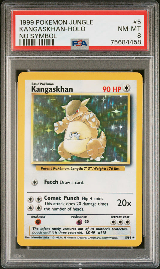 1999 POKEMON JUNGLE #5 KANGASKHAN-HOLO NO SYMBOL PSA 8 NM-MT