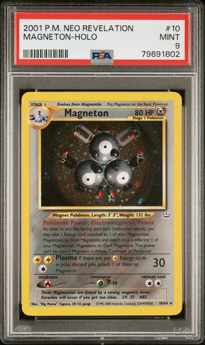 2001 POKEMON NEO REVELATION #10 MAGNETON-HOLO PSA 9 MINT