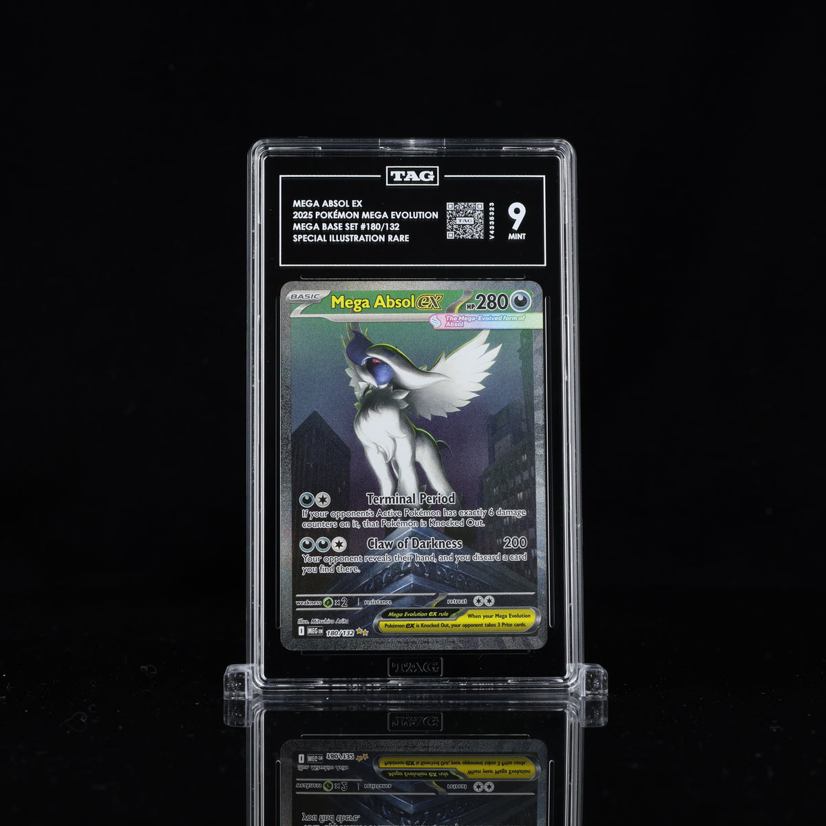 2025 POKEMON MEGA EVOLUTION MEGA BASE SET #180/132 MEGA ABSOL EX SPECIAL ILLUSTRATION RARE TAG 9 MINT