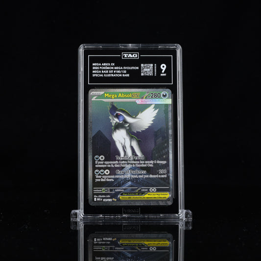 2025 POKEMON MEGA EVOLUTION MEGA BASE SET #180/132 MEGA ABSOL EX SPECIAL ILLUSTRATION RARE TAG 9 MINT