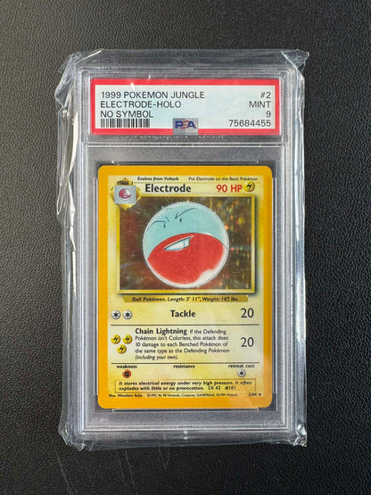 1999 POKEMON JUNGLE #1 - #16 SET OF HOLO NO SYMBOL MISPRINT (14 x PSA 9, 2 x PSA 8)