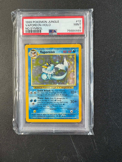 1999 POKEMON JUNGLE #1 - #16 SET OF HOLO NO SYMBOL MISPRINT (14 x PSA 9, 2 x PSA 8)