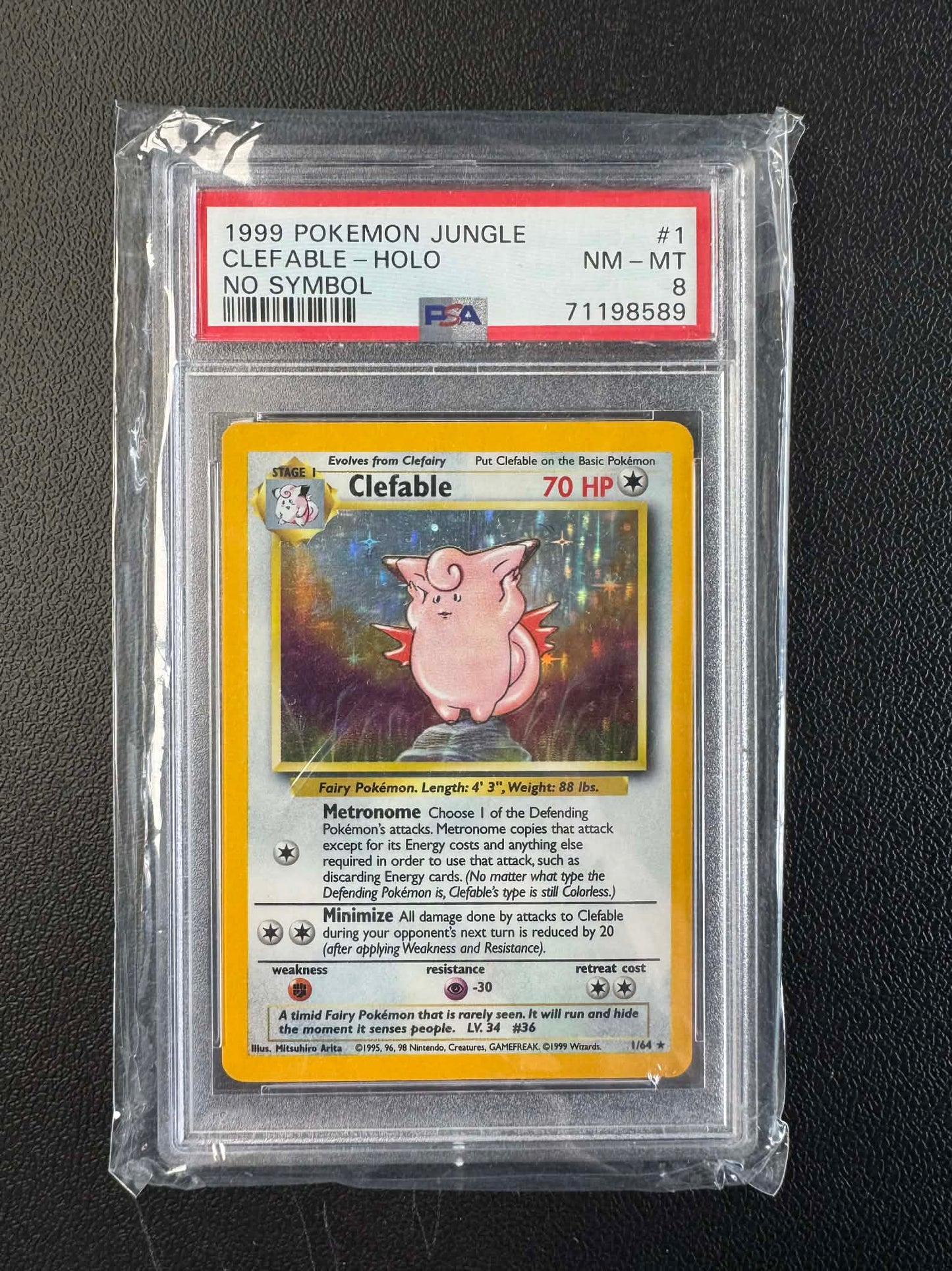 1999 POKEMON JUNGLE #1 - #16 SET OF HOLO NO SYMBOL MISPRINT (14 x PSA 9, 2 x PSA 8)